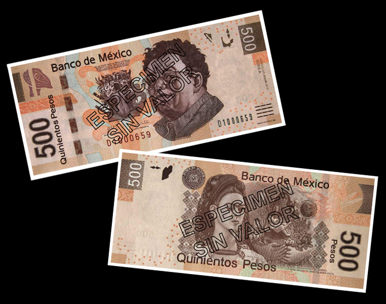 Le nouveau billet de 500 pesos mexicain