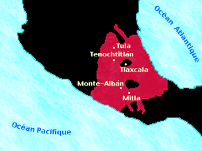 Carte de l'Empire Azteque en 1519, avant la Conquête