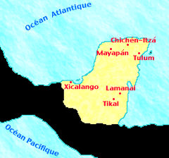 La carte de l'empire maya en 1519