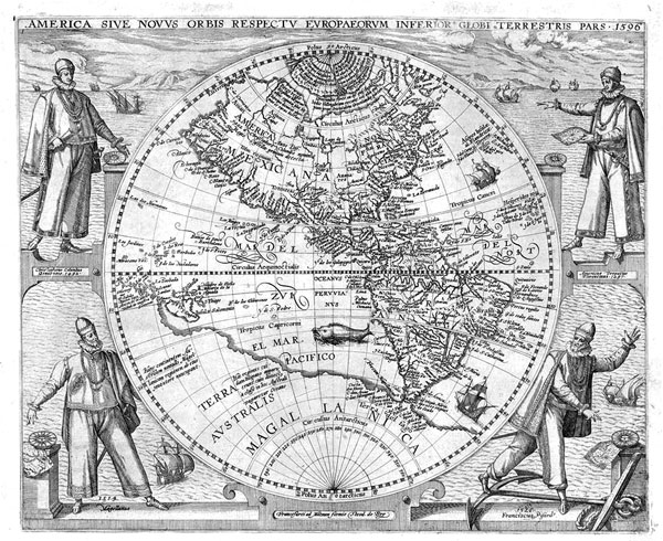 La carte du Nouveau Monde connu (1596)