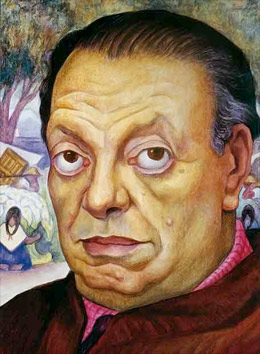 Autoportrait de Diego Rivera vieilli...