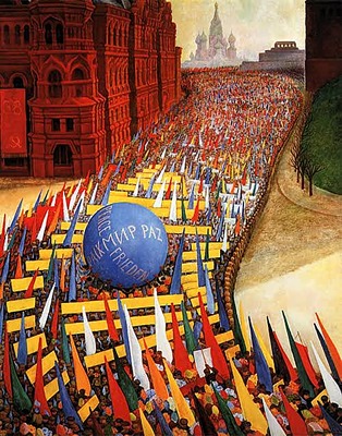 Défilé du 1er mai à Moscou pour l'anniversaire de la Révolution russe (1956) - Diego Rivera