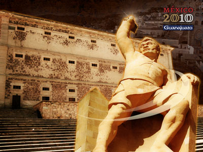 La statue du célèbre "Pípila" à Guanajuato