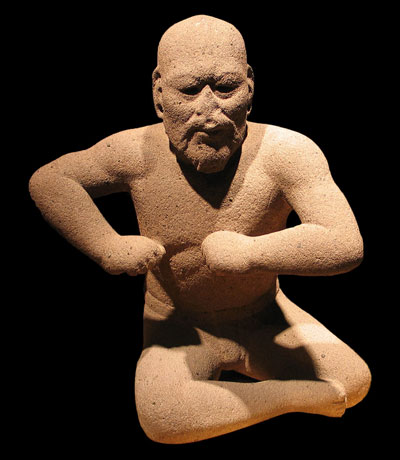 « Le Lutteur » - Statuette olmèque