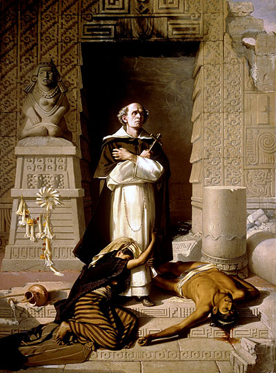 « BartolomeDeLasCasas » - Peinture allégorique du XIXe siècle par Félix Parra