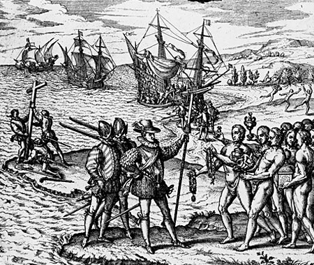 Colomb rencontre pour la première fois les Indiens...