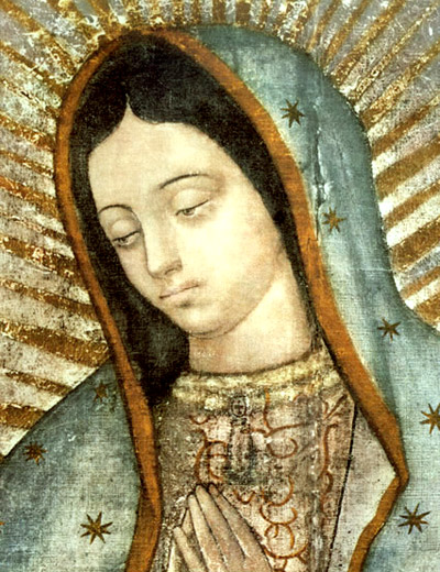 Le visage de la Vierge de Guadalupe...