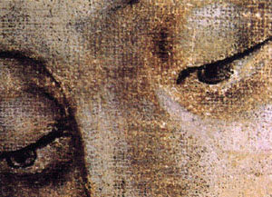 Agrandissement du visage de la Vierge...