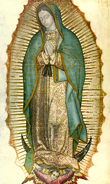 La peinture de la Vierge de Guadalupe...