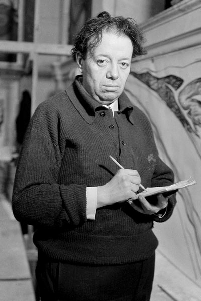 Diego Rivera en plein travail pour la décoration du Palais National