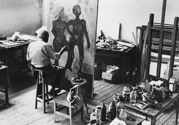 Rufino Tamayo en plein travail...