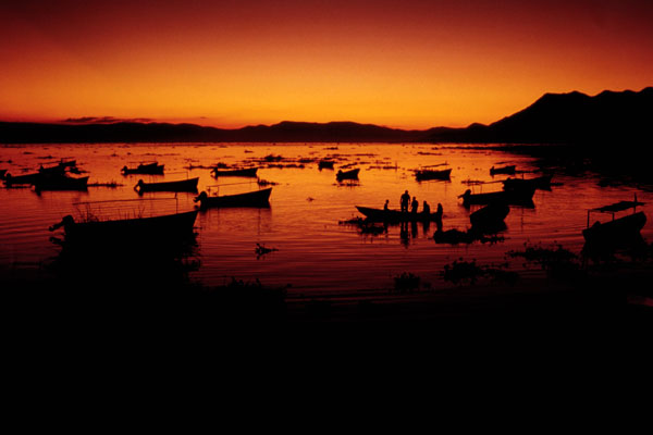 Coucher de soleil sur le lac de Chapala - Jalisco - Mexique