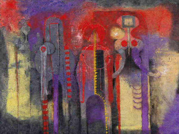 « Trois Personnages » - « Tres personajes » peinture de Rufino Tamayo - 1970